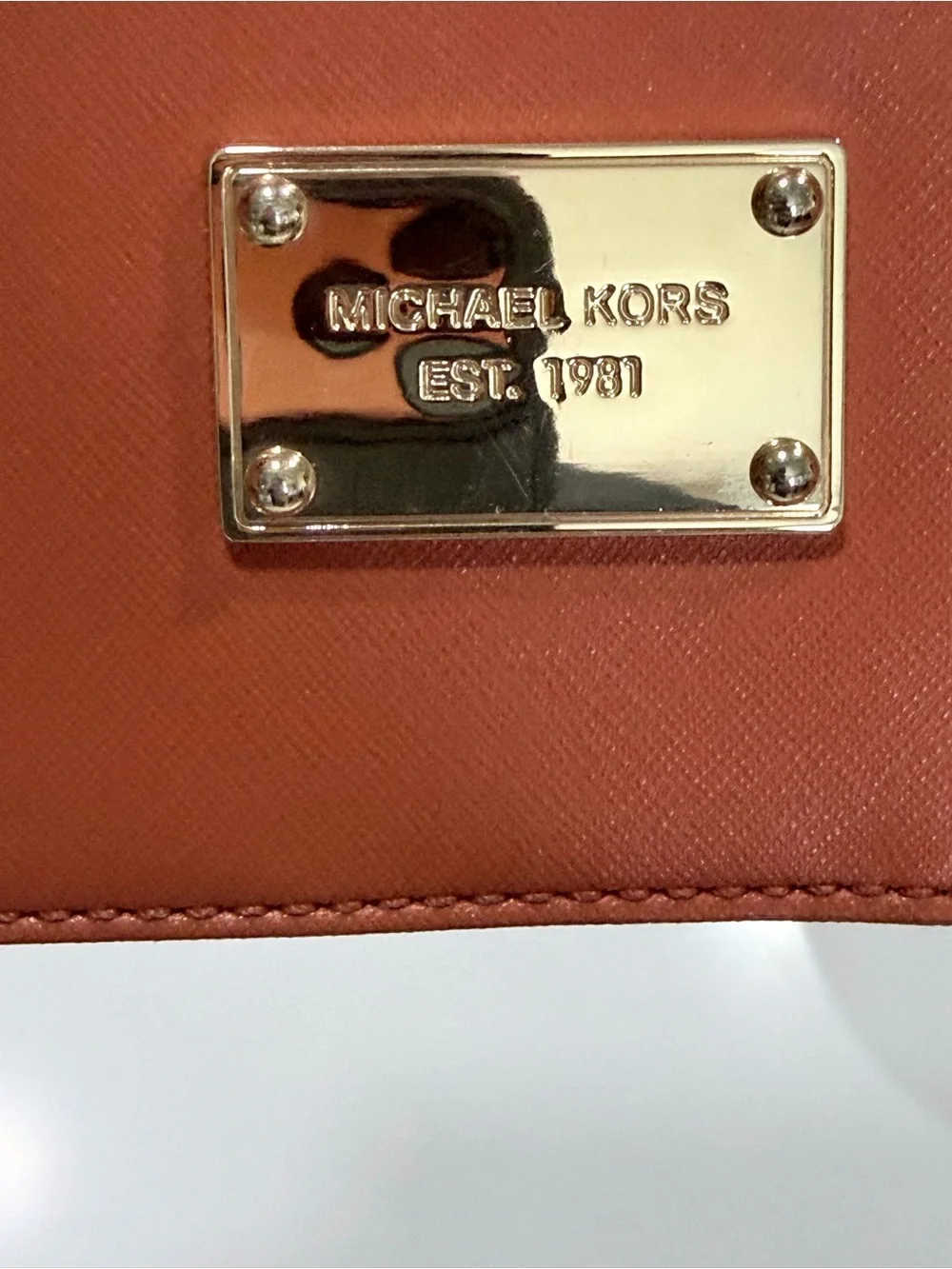 Vintage Michael Kors Tablet Folio with Gold Plaque